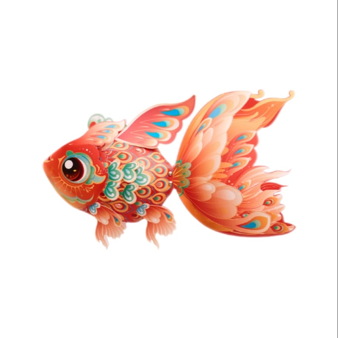 【中國直郵】 FOXTAIL 中秋節玲瓏魚燈 手提發光花燈 掛飾 兒童親子手作材料 - B款 1件