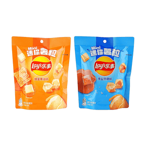 Mini Potato Cubes Honey Butter Flavor+Sea Salt Caramel Flavor, 2.82 oz【2 Flavors 2 Combo Packs】【Original Cut Potato Cubes】
