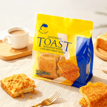 Toast Sandwich Seasond With Chicken Meat Floss,6 pieces 12.69 oz【Breakfast Afternoon Tea Snacks】