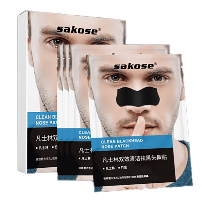 【中國直郵】SAKOSE凡士林男士去黑頭鼻貼撕拉式面膜清潔粉刺毛孔10片*2盒