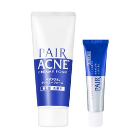 PAIR Acne Creamy Face Wash Foam, 2.82oz.  + Treatment Cream, 3.67oz【Value Pack】
