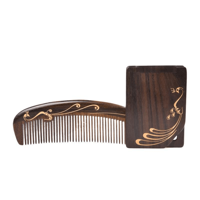 【中國直郵】 譚木匠 禮盒梳鏡套裝雀翎一女士長髮專用蓬鬆按摩頭皮經絡*1件