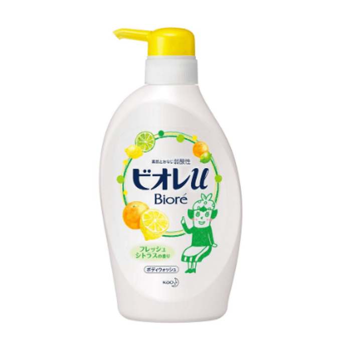 Biore Mild Acidic Body Wash Refreshing Citrus Scent 480ml【new and old packaging shipped randomly
