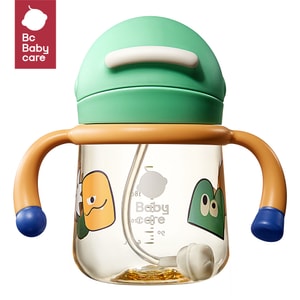 Children's Penguin Water Cup Baby Learning Drinking Cup Drop-resistant Straw Cup PPSU 240ml Green