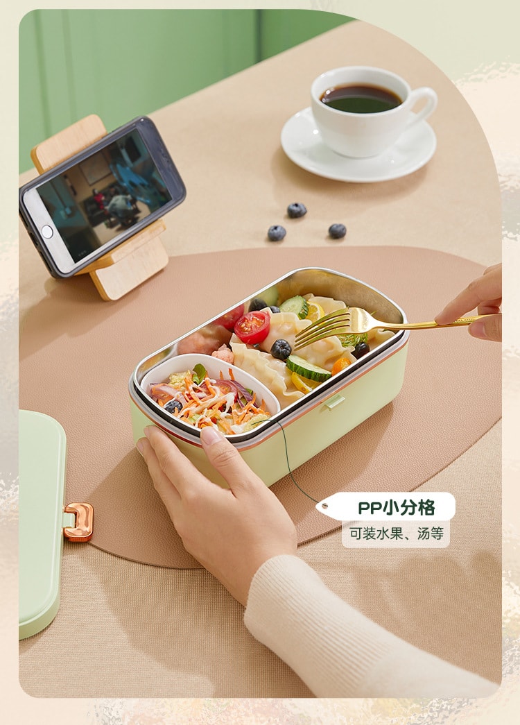 Heating electric rice cooker portable-green 1 unit