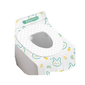 Disposable Toilet Seat Cover with Extra-Thick Cushion and Full Rabbit Print Coverage / 10-Pack