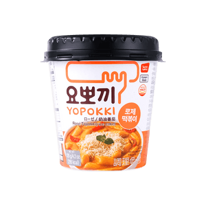 Korean Instant Tteokbokki - Rice Cake , Cream and Tomato Rose Flavor 4.23oz