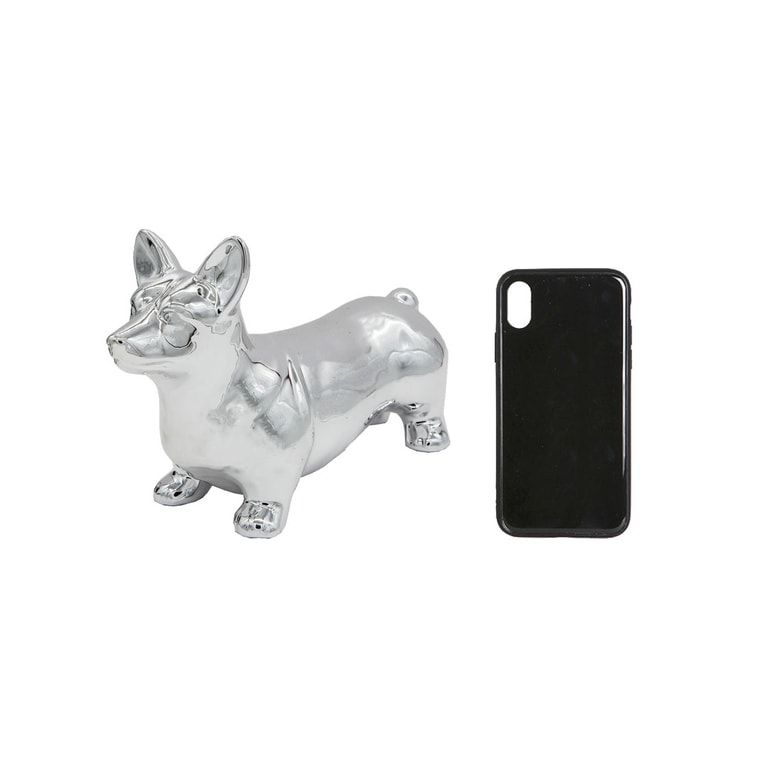  Petorama 站姿柯基陶瓷狗家居擺飾-銀色 6