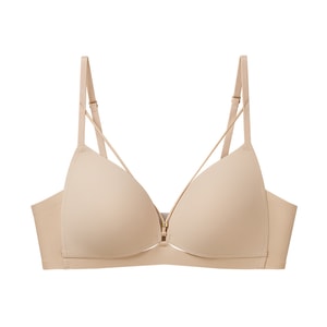 Breast-Enhancing Seamless Bra with Support Band (natural skin color) Size L (80ABC)