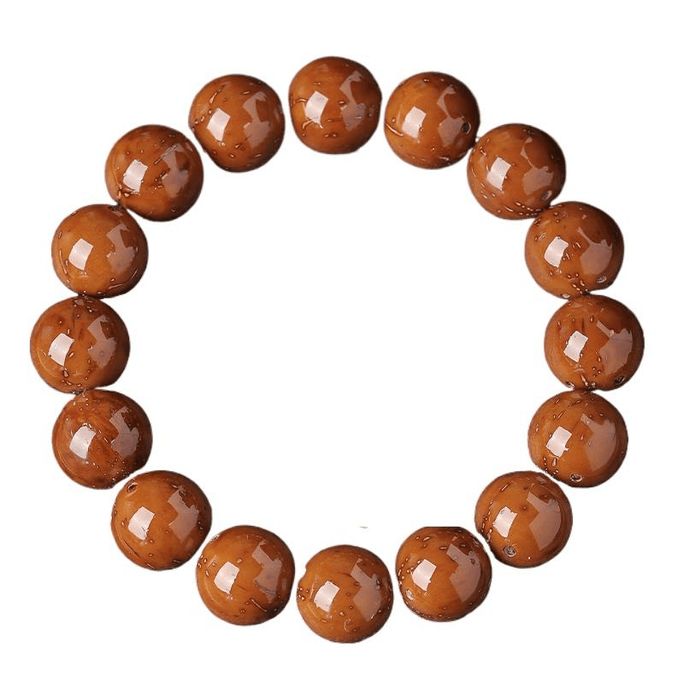 【中國直郵】 緣來花開 典藏級高品質黃皮 盤玩手把件12mm