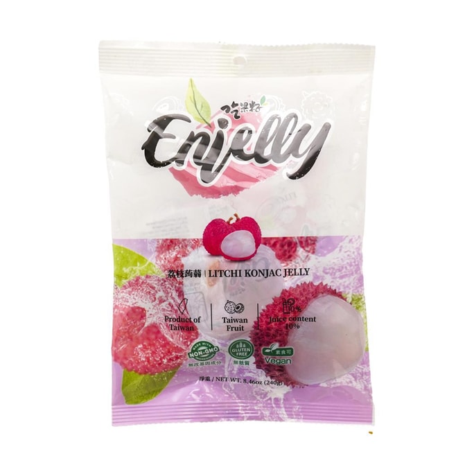 台灣JEAGUEIJIH吃果籽 魔芋果凍 荔枝味 含10%果汁 312g