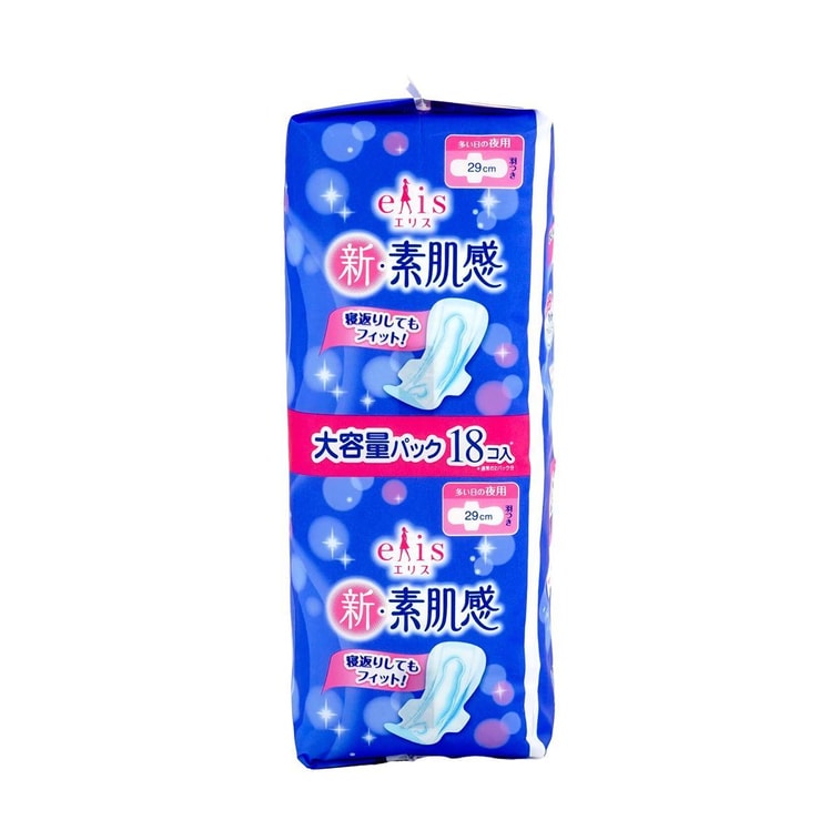 SHIN-SUHADAKAN Feminine Period Pads Overnight With Wings, 11.4 inch 9pc 2 Pack set 6