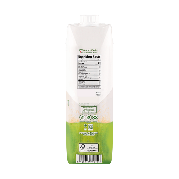 【실용적인 구성】100% 천연 코코넛 워터, 3팩*, 33.8 fl oz(약 1리터)【설탕 0g, 지방 0g, 저칼로리】 3