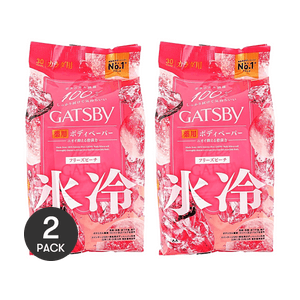 GATSBY Ice Deodorant Body Wipes Frozen Peach Large Size 30 sheets *2【2 Packs】