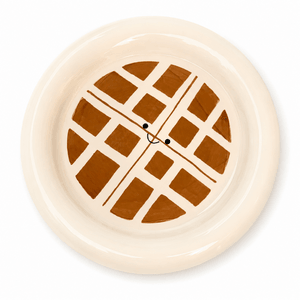 Pangpang Series Waffle Plate Cute Ceramic Dish 1pc