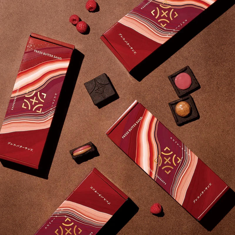 【日本直郵】 日本 press butter sand 新品 奢華樹莓巧克力夾心奶油餅乾 5個裝