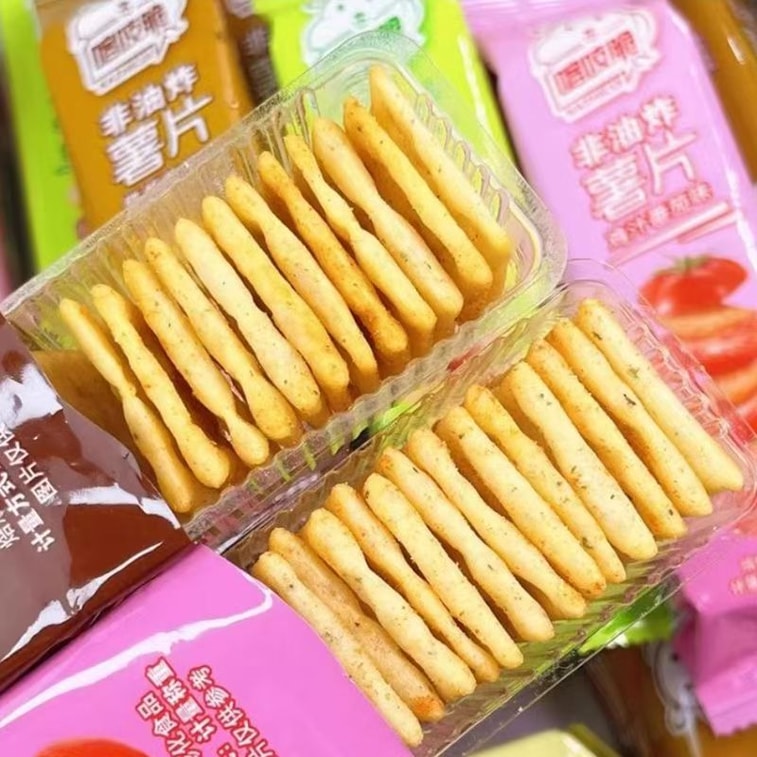 차차 [어린 시절 추억] 클래식 감자칩, 튀기지 않은 혼합 맛, 구운 스낵, 35g*5팩 (신형 및 구형 패키지 중 랜덤 발송) 3