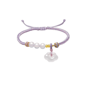 [중국 직배송] 주유복 3D 입체형 순금 여성용 컬러풀 직조 팔찌, 순금 옥수 여의 선물 *1개