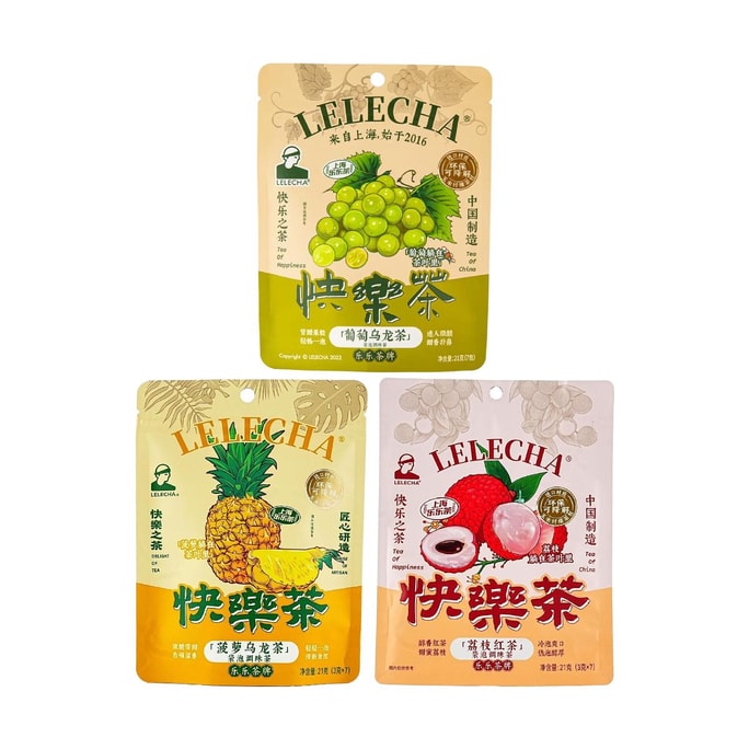 Grape Oolong Tea+Pineapple Oolong Tea+Lychee Black Tea Bags,0.74 oz*3【3 Combo Packs】