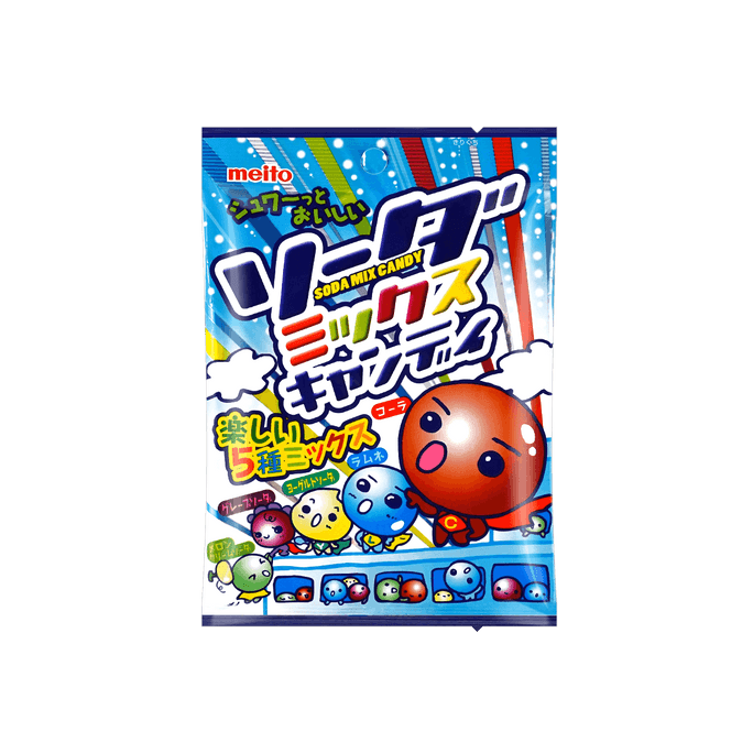 【夏日糖果】日本MEITO 汽水糖 混合5种口味 3.17oz