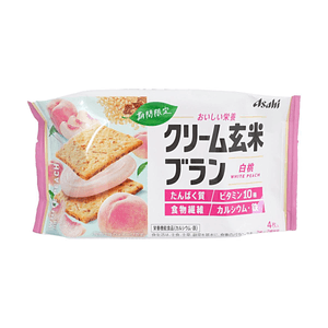 日本ASAHI朝日 奶油糙米夹心饼干 白桃味 72g 【期間限定】【营养饱腹】