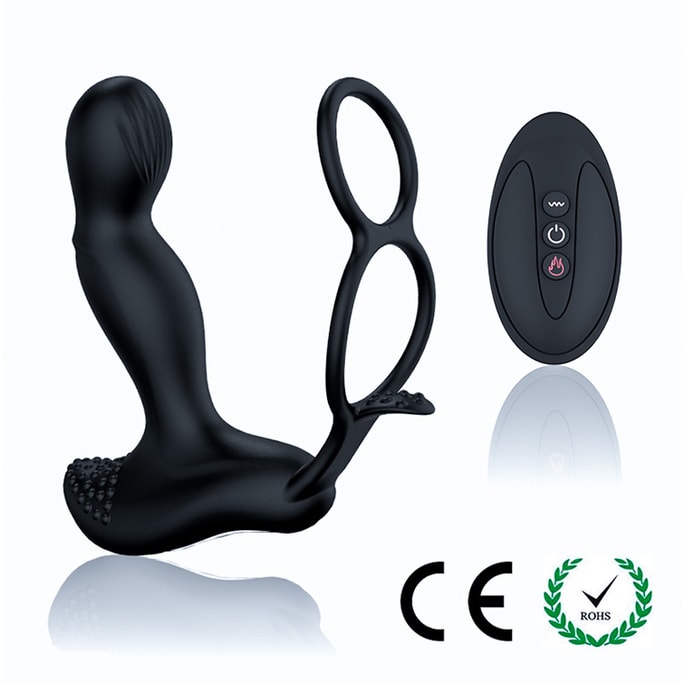 Vibrator P20, Silicone Prostate Massager  7 Vibrating Modes & Smart Heating, Black