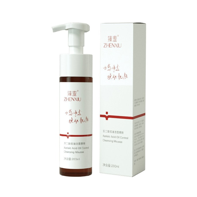 중국 Zhensha Azelaic Acid 오일 컨트롤 클렌징 무스 포밍 페이셜 클렌저 블랙헤드 리무버 200ML