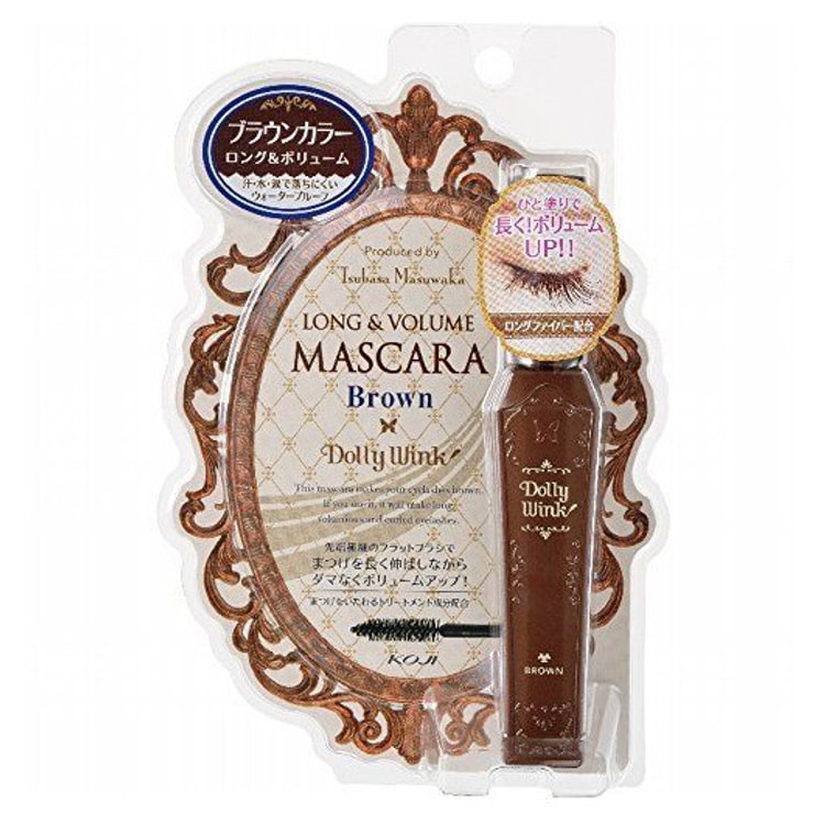 DOLLY WINK Waterproof Long & Volume Mascara #Brown 8g - Yami.com