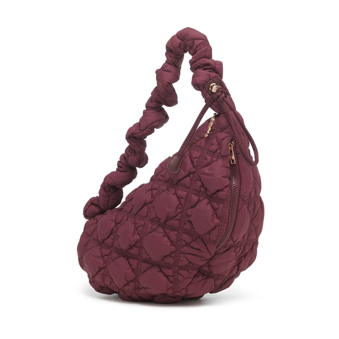 Cloud Bag Drawstring Adjustable Design Burgundy