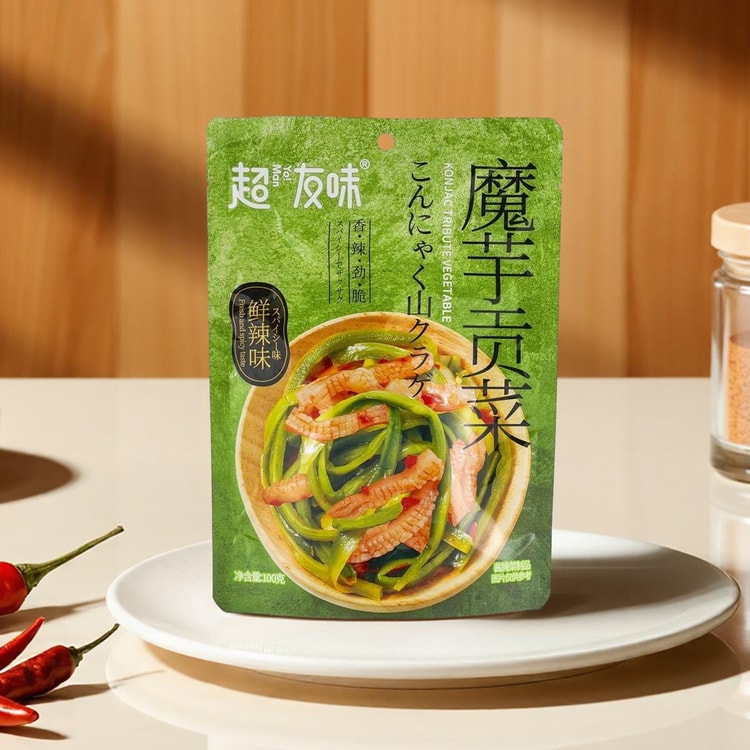 YO MAN Pickled Konjac Tribute Vegetable Spicy Flavor 3.53 oz
