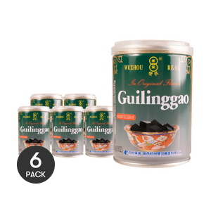 【广西风味】双钱牌 梧州龟苓膏 烧仙草黑凉粉 原味 250g*6罐【超值装】