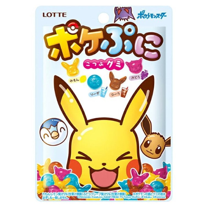 【日本直邮】乐天 Lotte 精灵宝可梦 4种口味混合水果软糖 80g