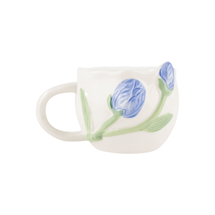 Vintage 3D Tulip Mug Coffee Tea Cup Blue