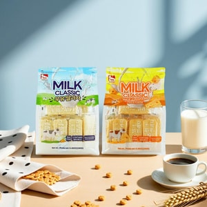Milk Flavored Rice Crackers Original, 8.46 oz + Cheese Flavor 8.46 oz【2 Combo Packs】【Non Fried】