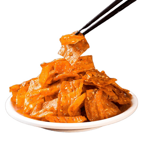 【中国直邮】 周再德 周氏辣条平江豆卷手撕豆腐干湖南特产豆辣皮98g×2包【微甜酥脆口感】