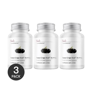 澳洲UNICHI 新版黑葡萄籽粉净化胶囊 原花青素 维生素抗糖 素食胶囊 60粒*3 减少自由基 增加胶原蛋白 守护身体健康【3份超值装】【养护唤醒年轻肌】