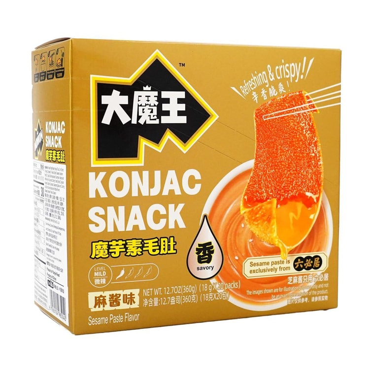 鹽津鋪子 大魔王 魔芋素毛肚 六必居麻醬味 20包 360g【富含膳食纖維 飽腹解饞】【中英文包裝隨機發】 3