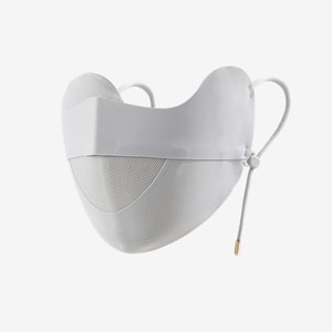 [중국 직배송] HSPM 눈 보호, 얼굴 윤곽 보정, 통기성 자외선 차단 마스크 (자전거 라이딩용), 라이트 락 그레이 - 메쉬 스타일, 1개