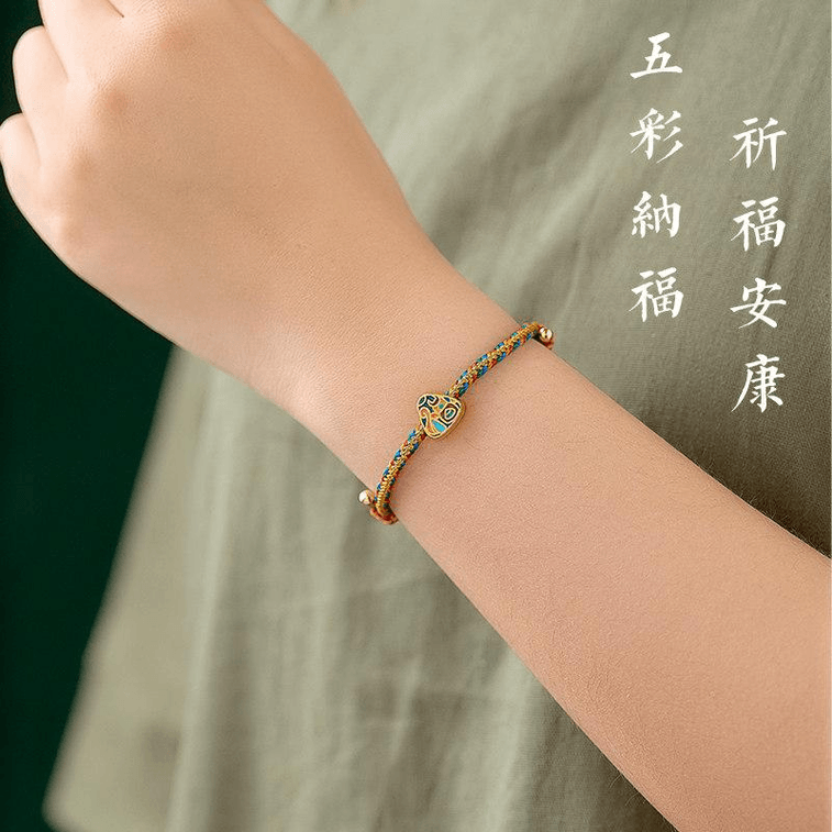 Blessing Reed Five Color Line Hand Woven Bracelet Adult Color Rope + Color Reed *1 3
