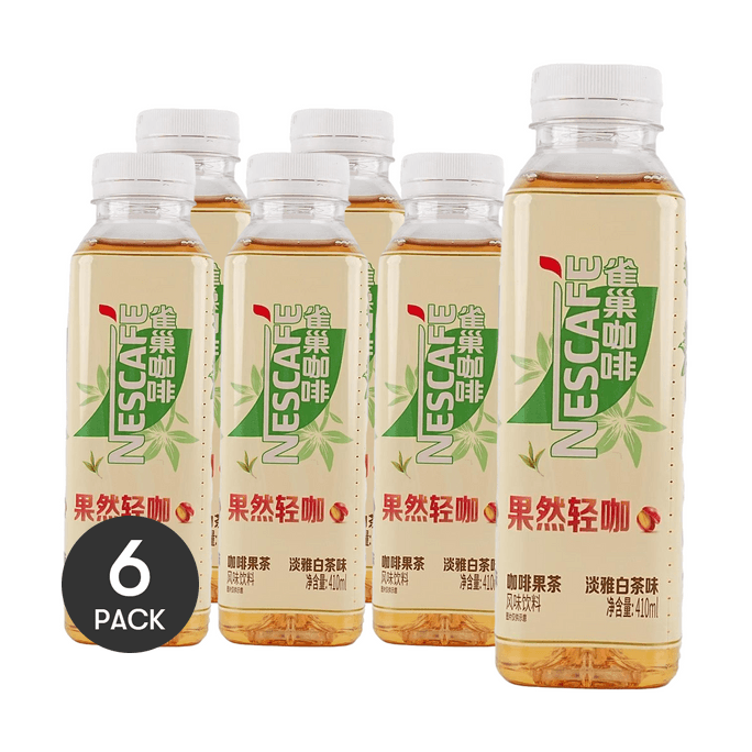 Fruit Tea Coffee, White Tea Flavor,13.86 fl oz*6【6 Packs】