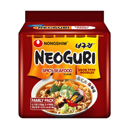 Udon Ramen Instant Noodle Spicy Seafood Flavor 4packs,16.9oz