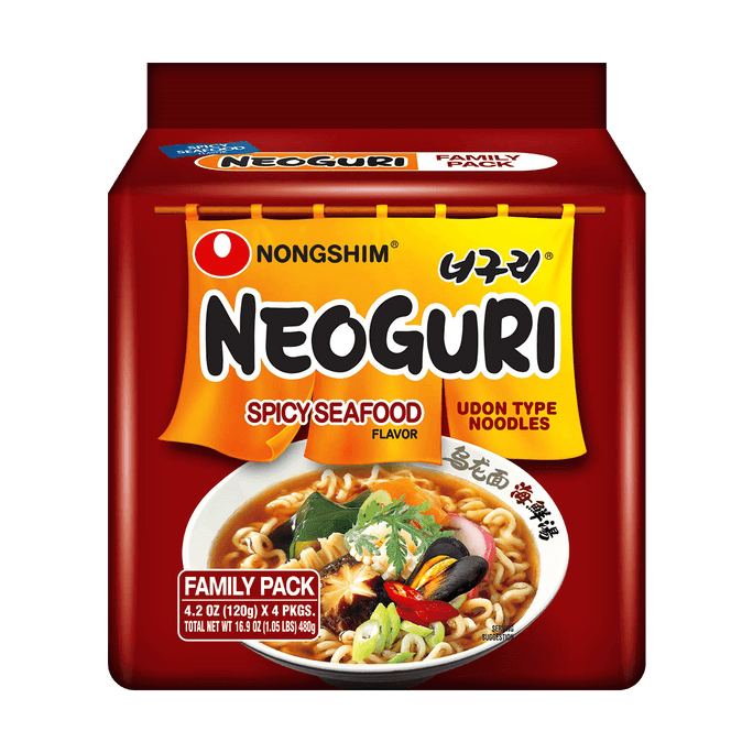 Neoguri Noodle Soup Spicy Seafood Flavor 4packs