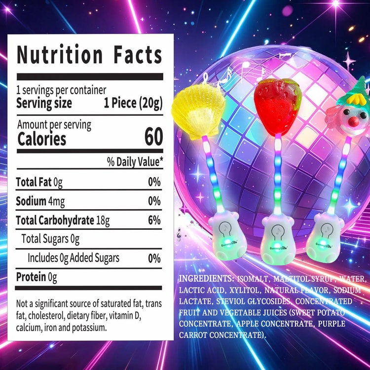 Music Lollipop Candy20g, Light Up Singing Audio Lollipop