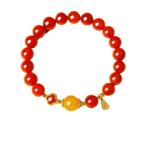Gongli Shangxin Nanhong Handstring Premium Color Meat Uniform Sichuan Red Agate Bracelet 8mm