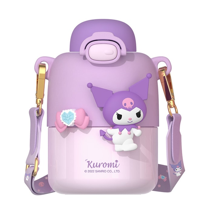 [中国からの直送] サンリオ 魔法瓶カップ 漫画 ストロー ウォーターカップ ポータブル バウンス カバー 316 ステンレススチール 子供用 ウォーターボトル クロミ 430ml