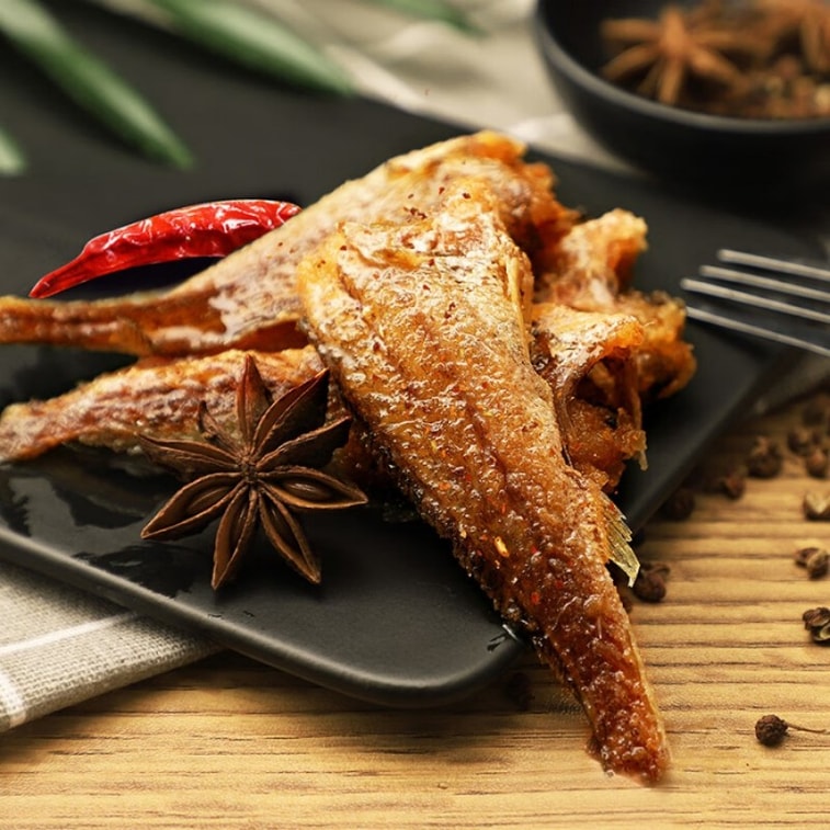 【中国直邮】 华味亨 香辣小黄鱼98g/袋舟山海味即食鲜卤小鱼干仔休闲零食 5