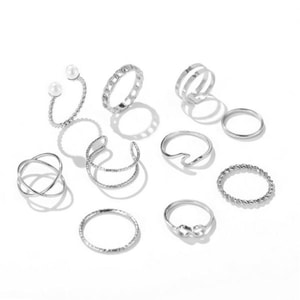 Slim Line Ring Set Silver