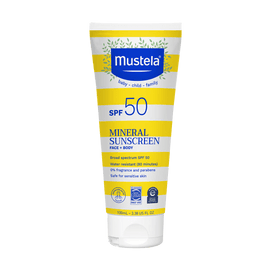 MUSTELA Children's Physical Sunscreen Lotion SPF50, 3.4 fl oz Family Use