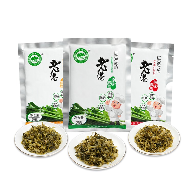 老港 雪菜探索裝 原味辣味筍絲天然純淨60g*3袋 4