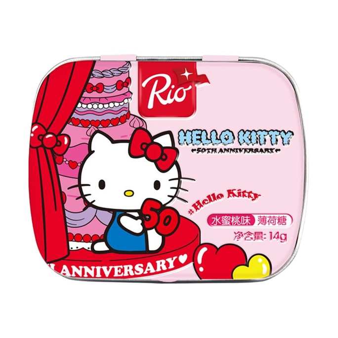 Sanrio Collaboration Hello Kitty Peach Mint Candy Sugar Free, 0.49 oz
